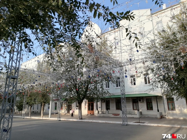 Рядом стоит казенный «световой потолок»&nbsp;— видимо, всесезонный | Источник: Дарья Милославская