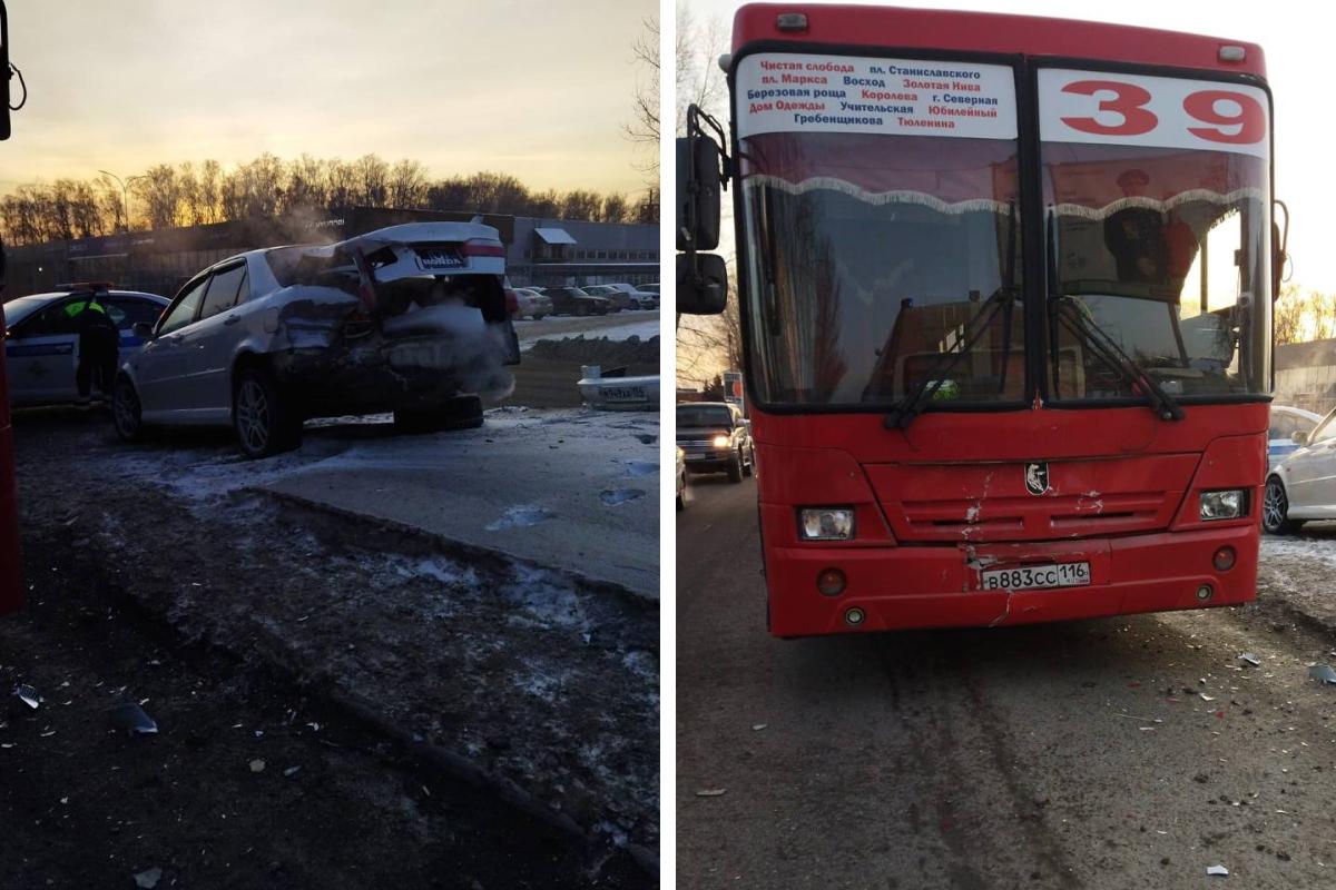 В ДТП с автобусом № 39 в Новосибирске пострадала беременная женщина 29  ноября 2022 г. - 29 ноября 2022 - НГС.ру