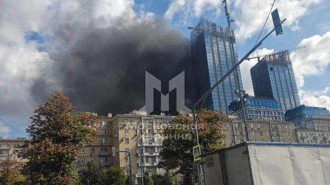 Сильное задымление в центре Москвы | Источник: Московская Хроника / T.me
