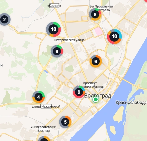 Ситуация с бензином в центре Волгограда | Источник: скриншот сервиса «Где БЕНЗ»