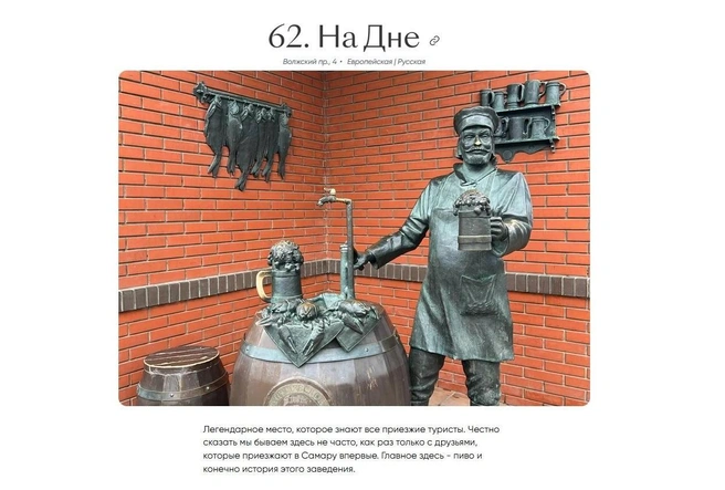 Если кликнуть на любое заведение рейтинга, откроется не менее субъективное описание этого места | Источник: kakest.me 