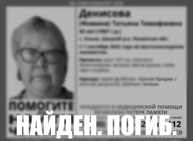 Пропавшая в Шацком районе 55-летняя женщина погибла | ya62.ru