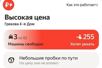 Всего в моем районе работали 82 машины | Источник: скриншот из приложения для вызова такси