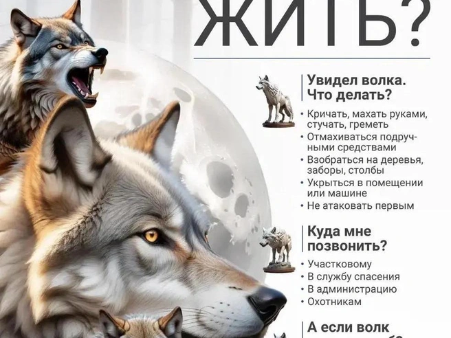 Инструкция: как действовать при обнаружении волка | Источник: Полина Авдошина / Городские медиа