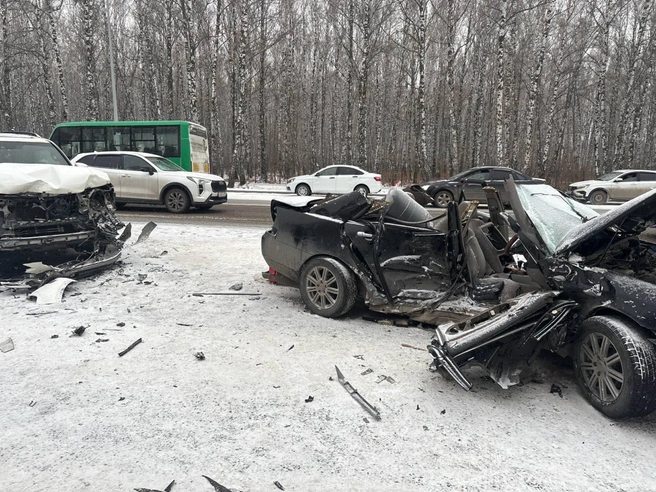 У седана срезали крышу | Источник: Госавтоинспекция Тюменской области