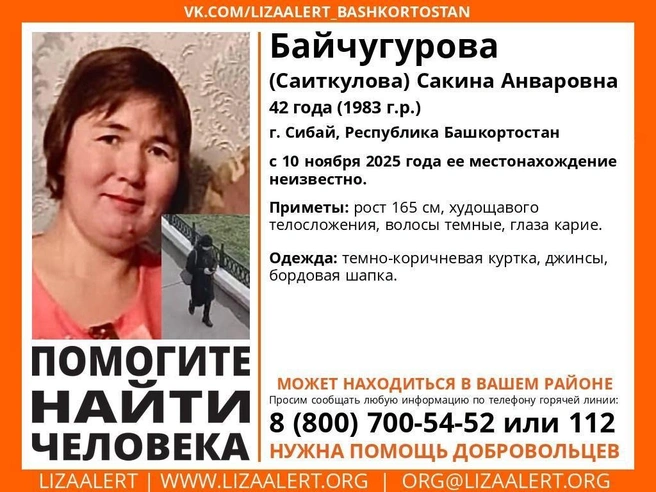 Источник: Поисковый отряд «ЛизаАлерт» Башкортостан / Vk.com