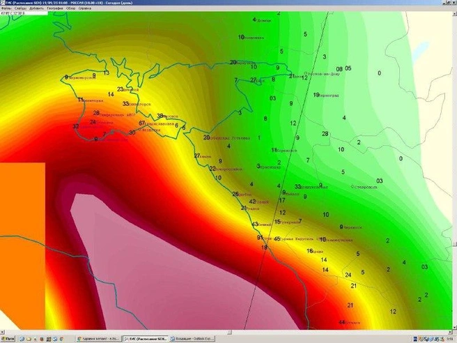 На юг обрушились дожди  | Источник: Погода Сочи /telegram