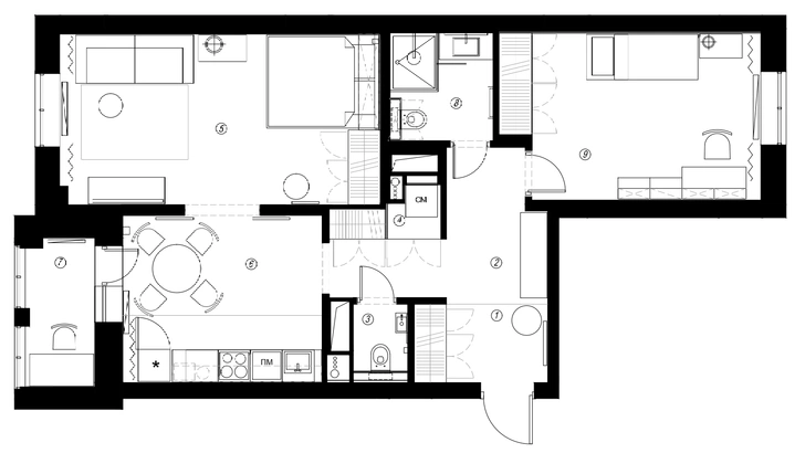 Скандинавская квартира 65 м² под сдачу в аренду