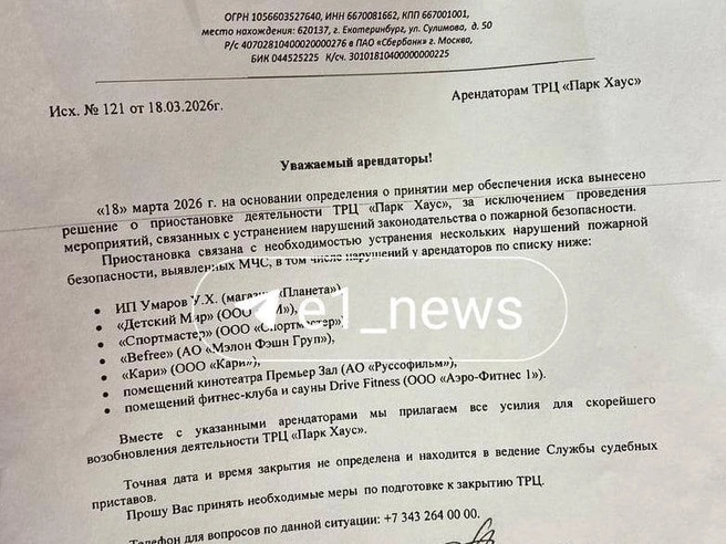 В судебном решении перечислены арендаторы с нарушениями пожарной безопасности. | Источник: Ирина Порозова / E1.RU