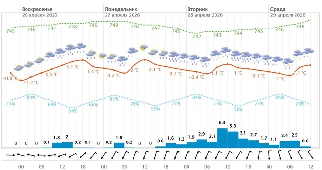 Если верить этой карты, осадки вообще не закончатся | Источник: Meteoinfo.ru