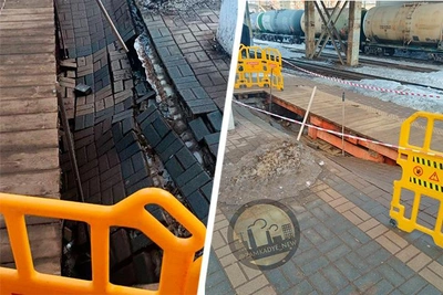 Платформа обвалилась на станции Мытищи