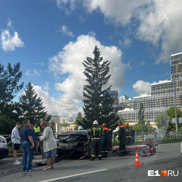 Спасателям пришлось вызволять его из машины | Источник: Читатель E1.RU