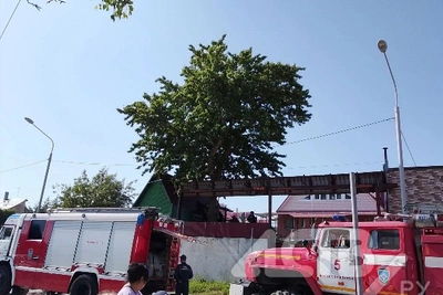 Возгорание частного дома в Южно-Сахалинске