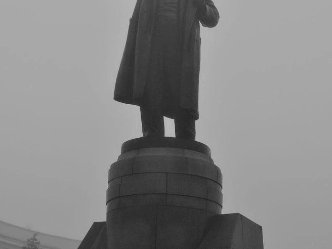 Рука Владимира Ленина отчетливо видна сквозь туман | Источник: Александр Киреев