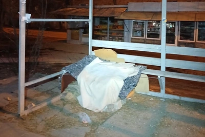 Будку для собак возвели на трамвайной остановке в Волгограде