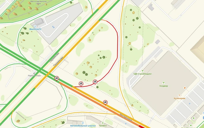 Полукольцо полностью было выключено из дорожной схемы | Источник: скрин 2gis.ru