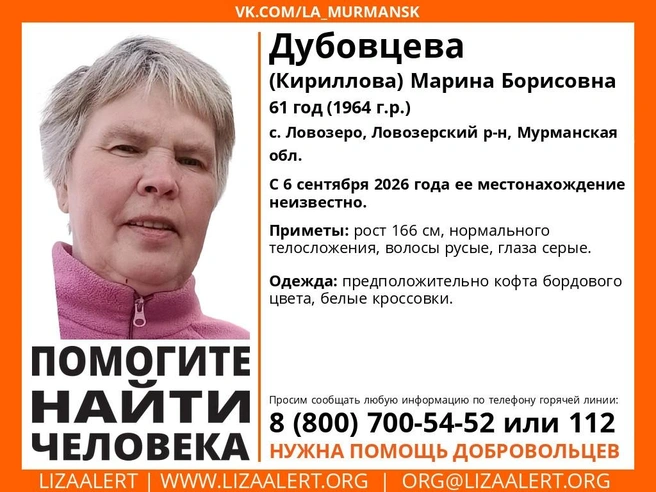 Источник: поисковый отряд «ЛизаАлерт» Мурманской области / Vk.com