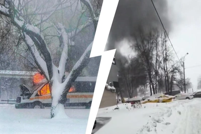 Авто медпомощи с инвалидом загорелось на юге Москвы