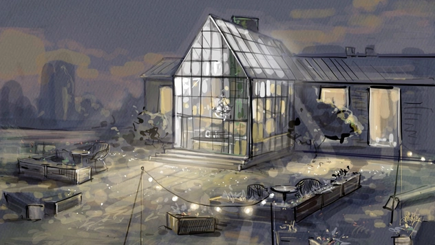 Готовый проект: крытая терраса в саду