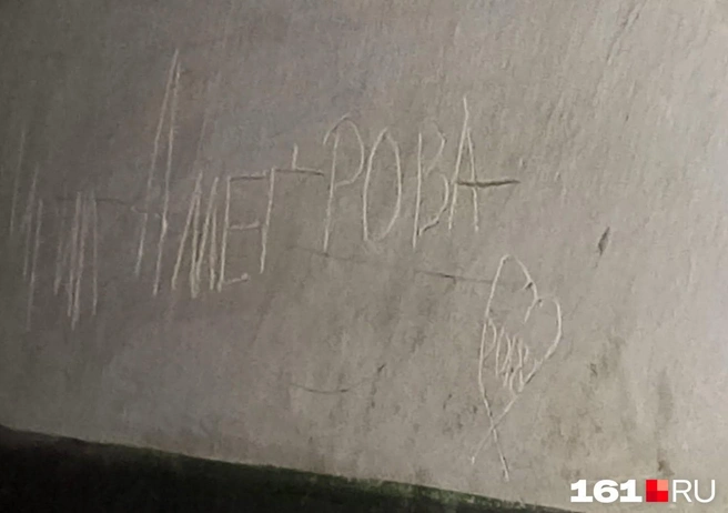 Фамилия певицы на стене подъезда, но достоверно неизвестно, ее ли рук это дело | Источник: читатель 161.RU