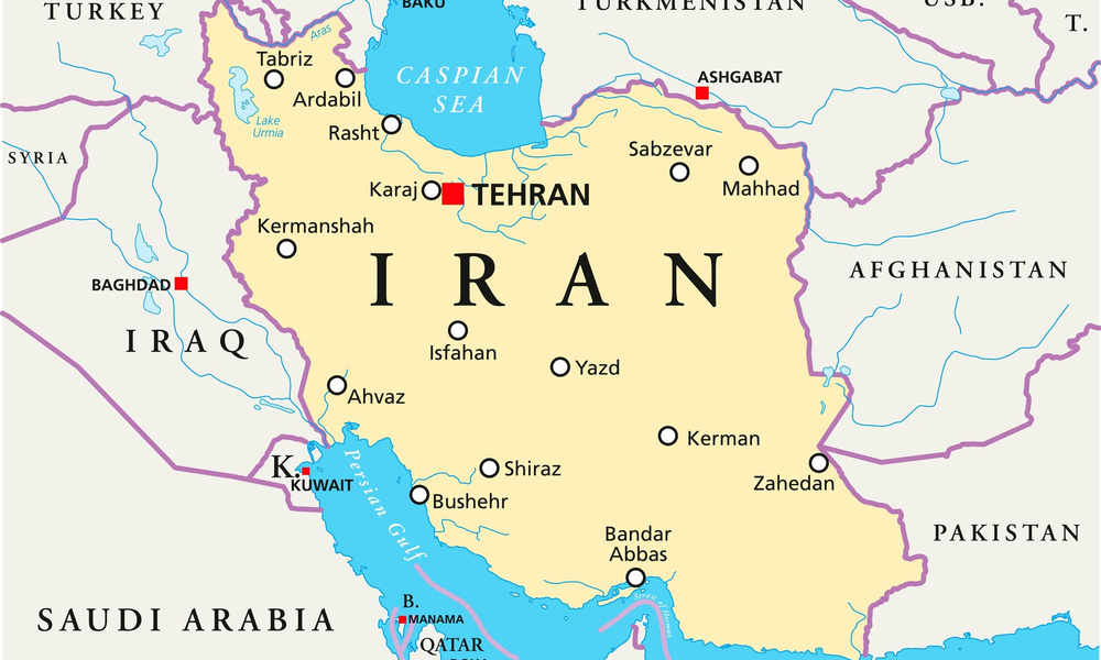 Карта ирана на карте мира со странами