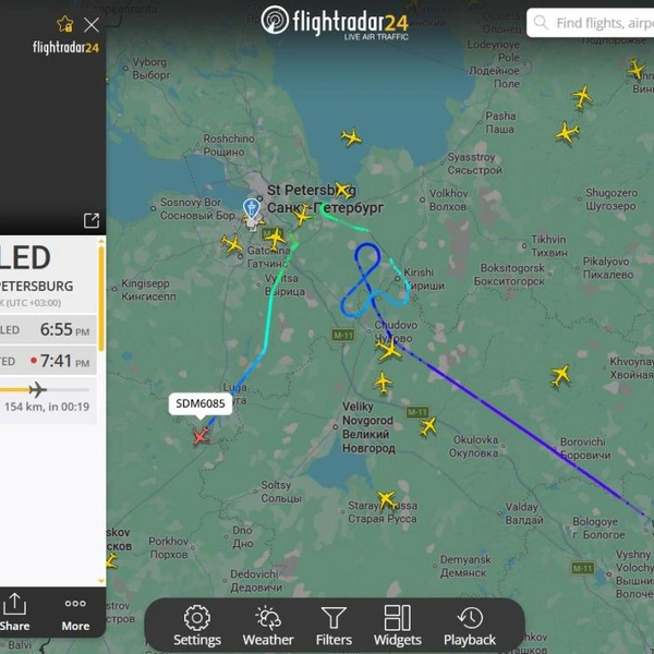 Источник: скриншот/flightradar24.com