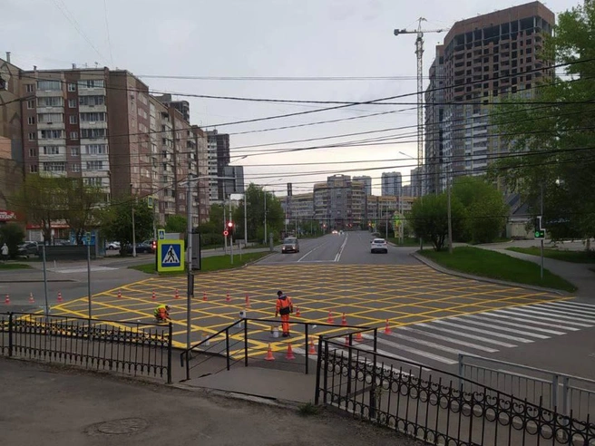 В Красноярске сделали еще одну «вафельницу» | Источник: Управление дорог | Красноярск / Telegram