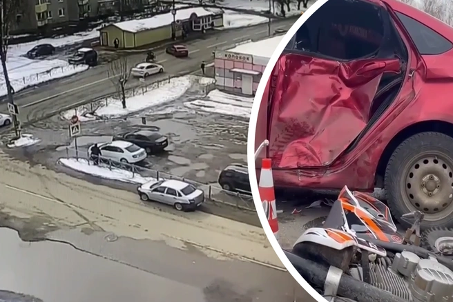В Ярославской области подросток на мотоцикле врезался в автомобиль | Источник: Госавтоинспекция Ярославской области / Telegram