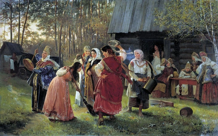 Алексей Корзухин. «Девичник», 1889. Из собрания ГРМ. | Источник: rusmuseumvrm.ru