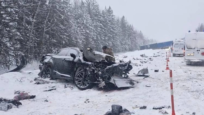 В ДТП, по предварительной информации, погибли водитель легковушки и ребенок | Источник: Госавтоинспекция Тюменской области