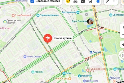 Flooded road on Lanskoye Highway in St. Petersburg drained