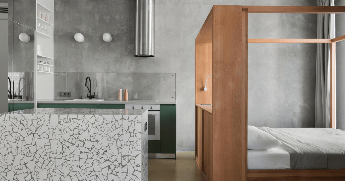 Бетонная квартира 42 м² в Москве | Marie Claire Maison