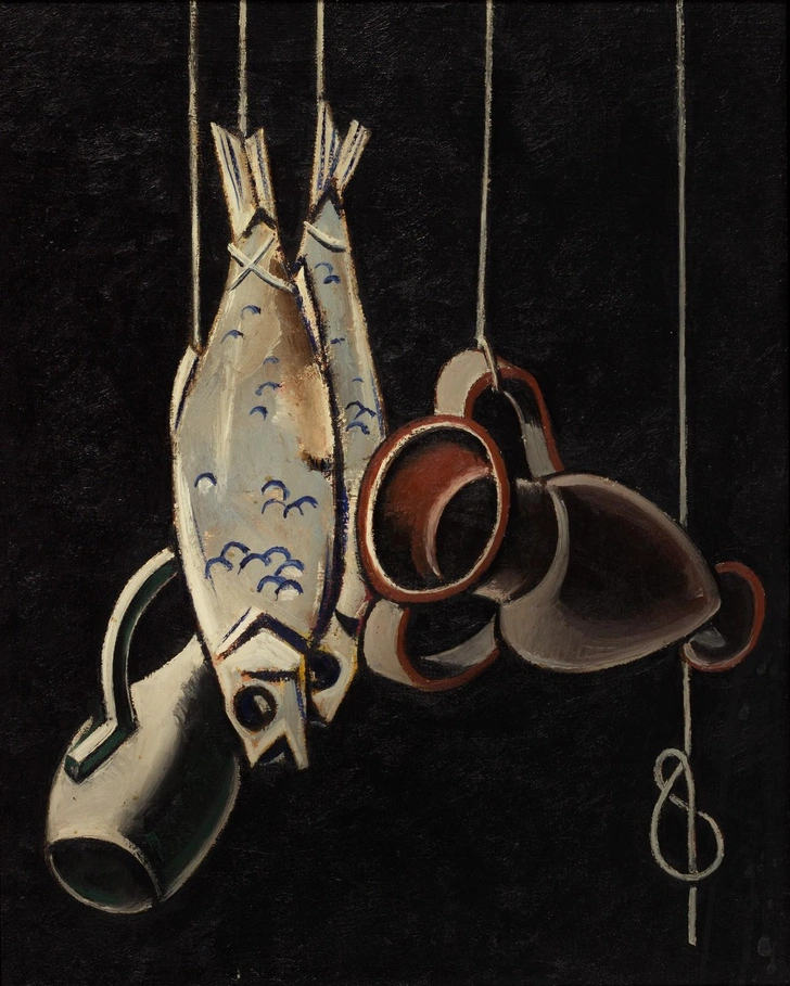 Дмитрий Краснопевцев. «Висящие рыбы и сосуды». 1960. Коллекция Музея AZ | Источник: пресс-служба выставки