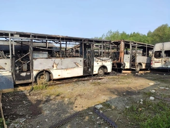 Огонь уничтожил 35 автобусов | Источник: прокуратура Московской области