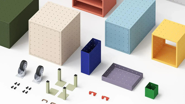 Разноцветная система хранения по дизайну Form Us With Love для String Furniture