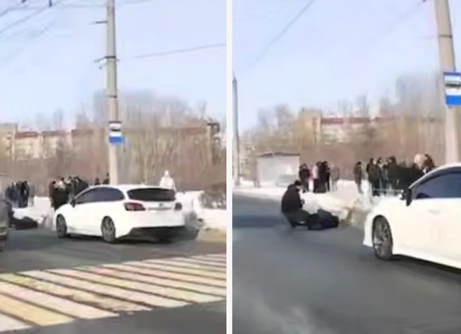 Пенсионерка попала под колеса на пешеходном переходе | Источник: «Омск Live!» / T.me