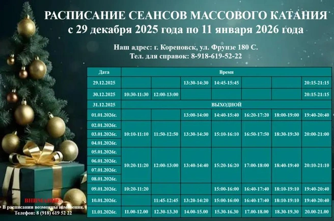 Расписание сеансов на праздники | Источник: школааллигатор.рф