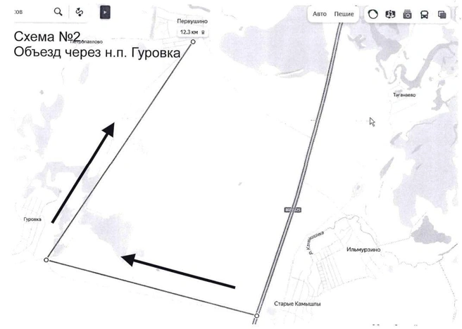 Объехать участок можно через село Гуровка | Источник: Минтранс Башкирии
