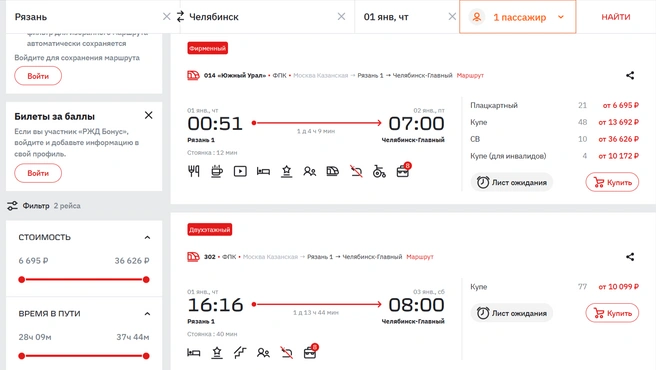 Разница с Нижним Новгородом, который ближе, примерно в 10 раз | Источник: ticket.rzd.ru
