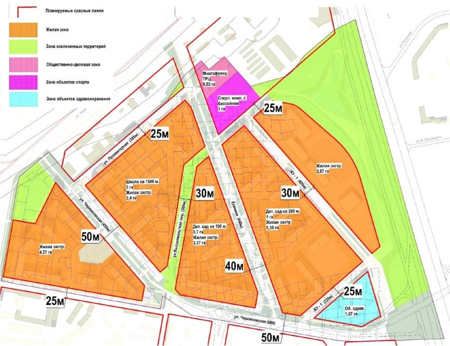 Так будет разделен будущий микрорайон | Источник: мэрия Новосибирска