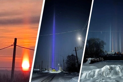 What Are Light Pillars Observed in Yaroslavl Oblast?