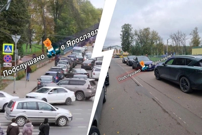Хаотичная парковка на улице Загородный сад в Ярославле