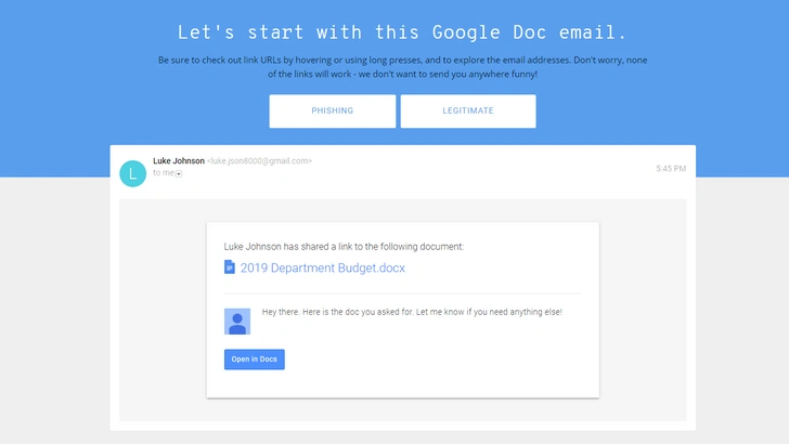 Сайт дня: Онлайн-игра от Google научит, как не нарваться на хакерскую ссылку в своем email
