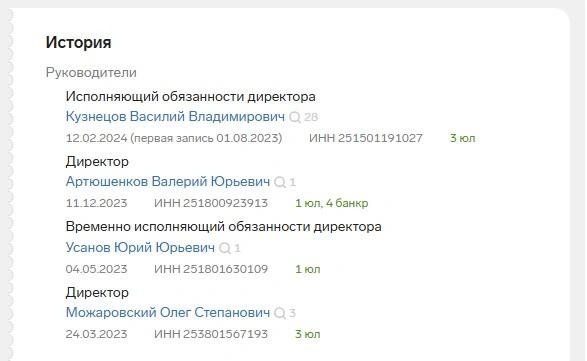 Руководители учреждения «Гражданская оборона, чрезвычайные ситуации и единая дежурно-диспетчерская служба администрации» Ольгинского округа | Источник: «Контур Фокус»