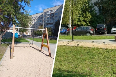 В Челябинске из нового сквера пропали качели