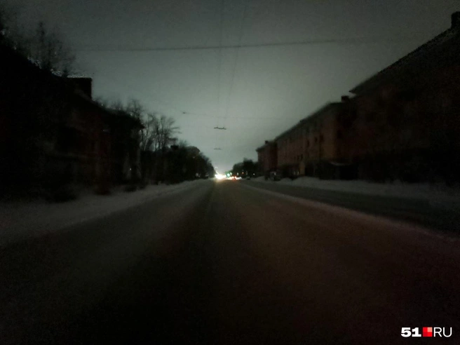 С 23 января улицы Мурманска погрузились во тьму | Источник: Дмитрий Артёменко / 51.RU