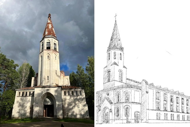 Кирха в лесах Лумиваара | Источник: Полина Светозарова