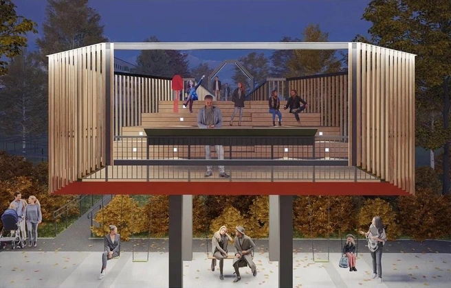 Из ложки можно будет любоваться прудом | Источник: Проект Isaev Architects