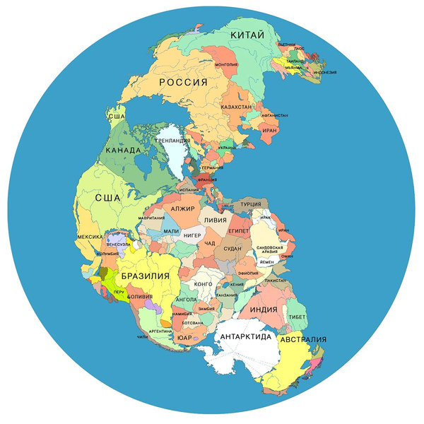 Карта: как выглядели бы страны мира 300 миллионов лет назад на Пангее