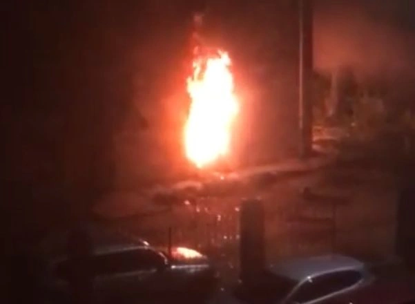 Появилось видео первых минут пожара на улице Гагарина | ya62.ru
